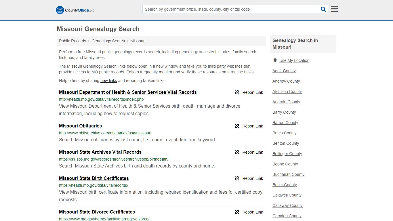 Genealogy Search - Missouri (Family History & Vital Records)